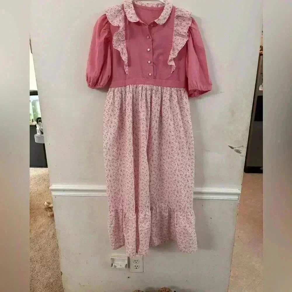 Vintage floral handmade dress size S